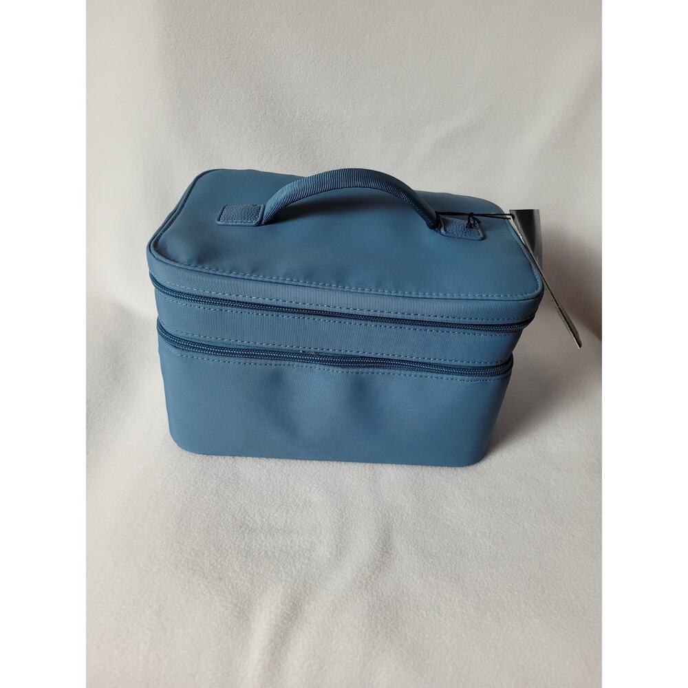 Open Story Blue Double-Zip Travel Toiletry Bag